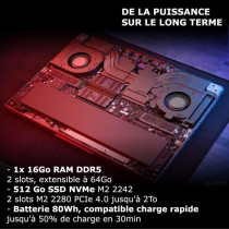 Ordinateur portable gaming - LENOVO - Legion 16' QHD+ - R7-7435HS - 16