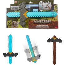 Minecraft Épée et Pioche 2 en 1, accessoire inspiré de Minecraft :