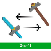 Minecraft Épée et Pioche 2 en 1, accessoire inspiré de Minecraft :