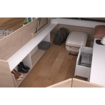 ODYSSEE Lit coffre adulte - 140x190/200 cm - Avec coffre relevable - D