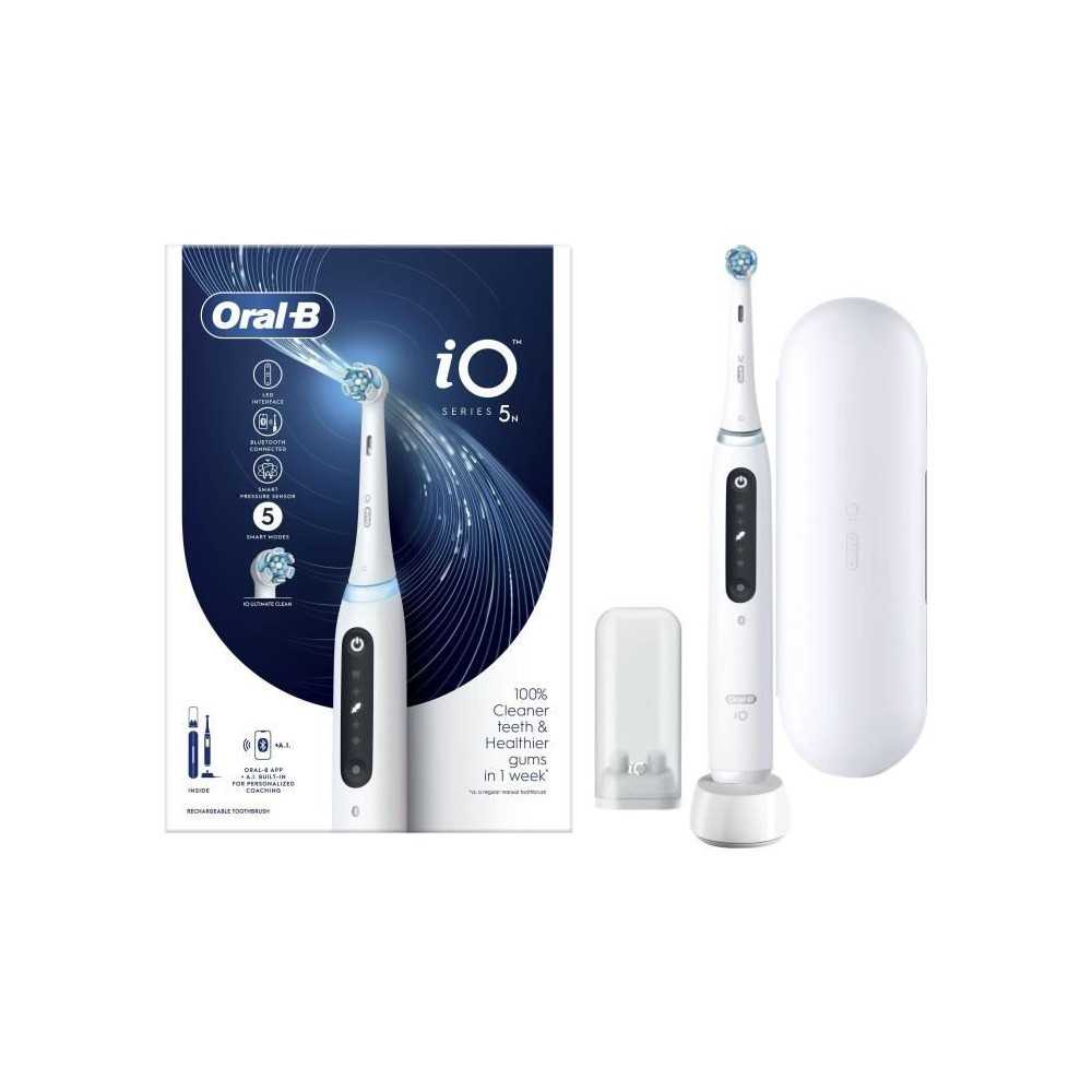Brosses a dents - ORAL-B - iO5n Quite - White + Travel case - Electriq