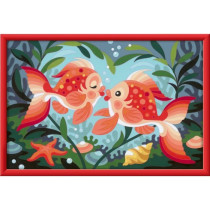 CreArt Kids 31x21cm Bisous de poissons, Kit de peinture par numéros N