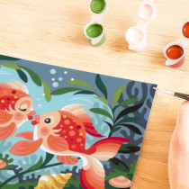 CreArt Kids 31x21cm Bisous de poissons, Kit de peinture par numéros N