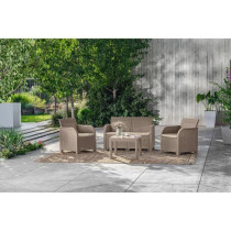 Salon de jardin - en résine imitation rotin tressé - Allibert by KET