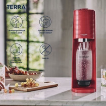 Machine a eau pétillante SODASTREAM - TERRA Rouge - 1 bouteille 1L co