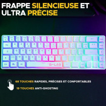 Clavier Gamer - Membrane - The G-Lab - KEYZ HYDROGEN WL - Rétroélair