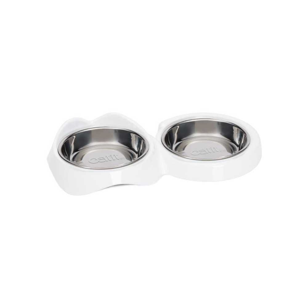 Gamelle pour chat - CATIT - PIXI - 2 x 200ml - Double - Bols en acier
