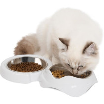 Gamelle pour chat - CATIT - PIXI - 2 x 200ml - Double - Bols en acier