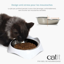 Gamelle pour chat - CATIT - PIXI - 2 x 200ml - Double - Bols en acier