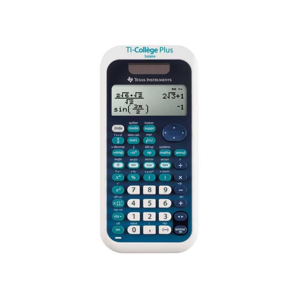 Calculatrice - TEXAS TEXAS INSTRUMENTS - TI-College Plus Solaire Calculatrice - TEXAS TEXAS INSTRUMENTS - TI-College Plus Solaire