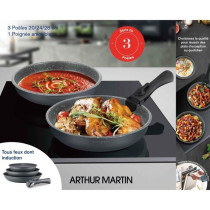 Batterie de cuisine ARTHUR MARTIN AM521GM Set de 3 poeles - Gris Mat 2