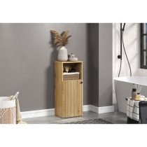 PURE BLISS - Meuble de rangement SDB - 40 x 95 x 31 cm - Chene blond a