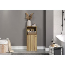 PURE BLISS - Meuble de rangement SDB - 40 x 95 x 31 cm - Chene blond a