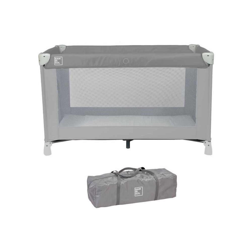 Lit parapluie BAMBISOL 120x60 cm - De la naissance a 3 mois - Matelas