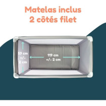Lit parapluie BAMBISOL 120x60 cm - De la naissance a 3 mois - Matelas