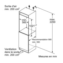Bosch Réfrigérateur 1 porte intégrable a glissieres 147l - KIL32NSE