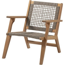 Fauteuil de jardin bas en bois d'Acacia FSC et en résine tressée - B