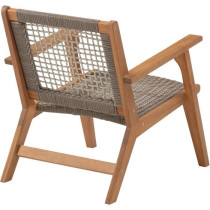 Fauteuil de jardin bas en bois d'Acacia FSC et en résine tressée - B