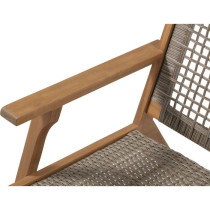 Fauteuil de jardin bas en bois d'Acacia FSC et en résine tressée - B