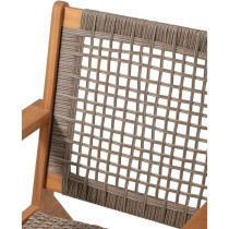 Fauteuil de jardin bas en bois d'Acacia FSC et en résine tressée - B