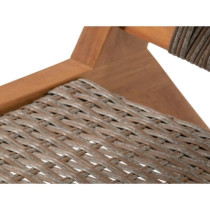 Fauteuil de jardin bas en bois d'Acacia FSC et en résine tressée - B