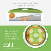 Jouet pour chat - CATIT - Senses 2.0 - Dôme avec balle - Plaque pivot
