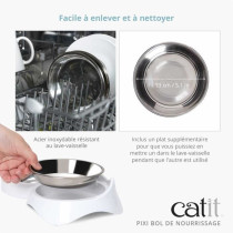 Gamelle pour chat - CATIT - PIXI - 200ml - Bols en acier inoxydable am