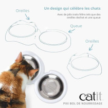 Gamelle pour chat - CATIT - PIXI - 200ml - Bols en acier inoxydable am