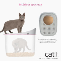 Maison de toilette Bac a litiere pour chat - CATIT - Pixi Box - Entré