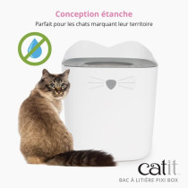 Maison de toilette Bac a litiere pour chat - CATIT - Pixi Box - Entré