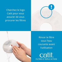 Filtre - Catit - Triple Action - Pack de 12 - Eau propre - Prévention