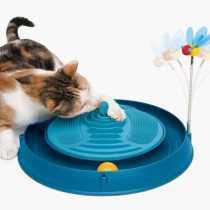 Jouet pour chat - CATIT - Circuit avec balle et herbe a chat - Bandes