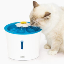 Fontaine a eau pour chat a fleur - CATIT - Flower - 3L - Avec LED - Bl