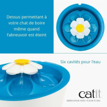 Fontaine a eau pour chat a fleur - CATIT - Flower - 3L - Avec LED - Bl
