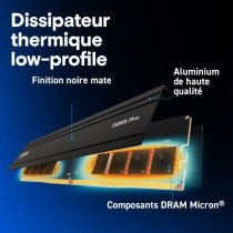 Mémoire RAM - CRUCIAL - DDR5 PRO - Kit 64 Go (2 x 32 Go) - 5600 M