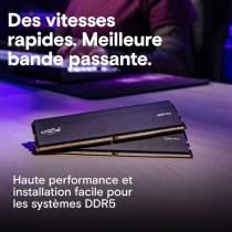 Mémoire RAM - CRUCIAL - DDR5 PRO - Kit 64 Go (2 x 32 Go) - 5600 M