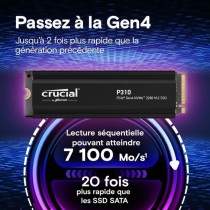 CRUCIAL - P310 - Disque SSD Interne - 2TB - Gen4 - NVMe M.2 - Jusqu'a