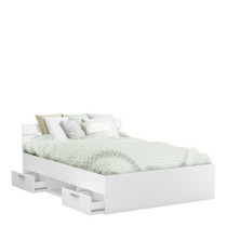 Demeyere Lit adulte MICHIGAN - 140 x 190 cm - Multiples rangements - B