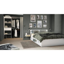 Demeyere Lit adulte MICHIGAN - 140 x 190 cm - Multiples rangements - B