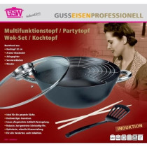 Wok multifonction 5 pieces - GSW - 860956 - Fonte d'acier - 32 cm - To