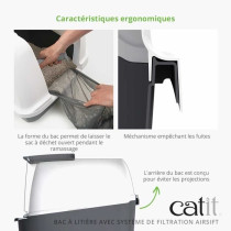 Maison de toilette Bac a litiere pour chat - CATIT - Airsift Jumbo - S