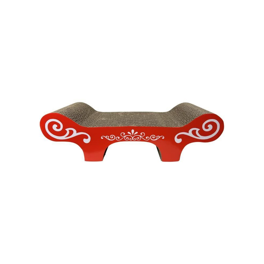 Griffoir pour chat - CATIT - Avec herbe a chat - Transat - Blanc et ro