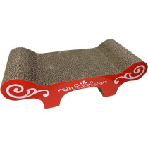 Griffoir pour chat - CATIT - Avec herbe a chat - Transat - Blanc et ro