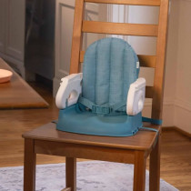 INGENUITY Rehausseur de chaise deluxe pliable Turquoise, nomade avec t