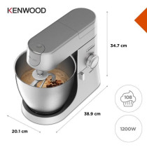 Robot pâtissier KENWOOD KVL4110S Chef XL - Bol inox 6,7 L - Kit pâti