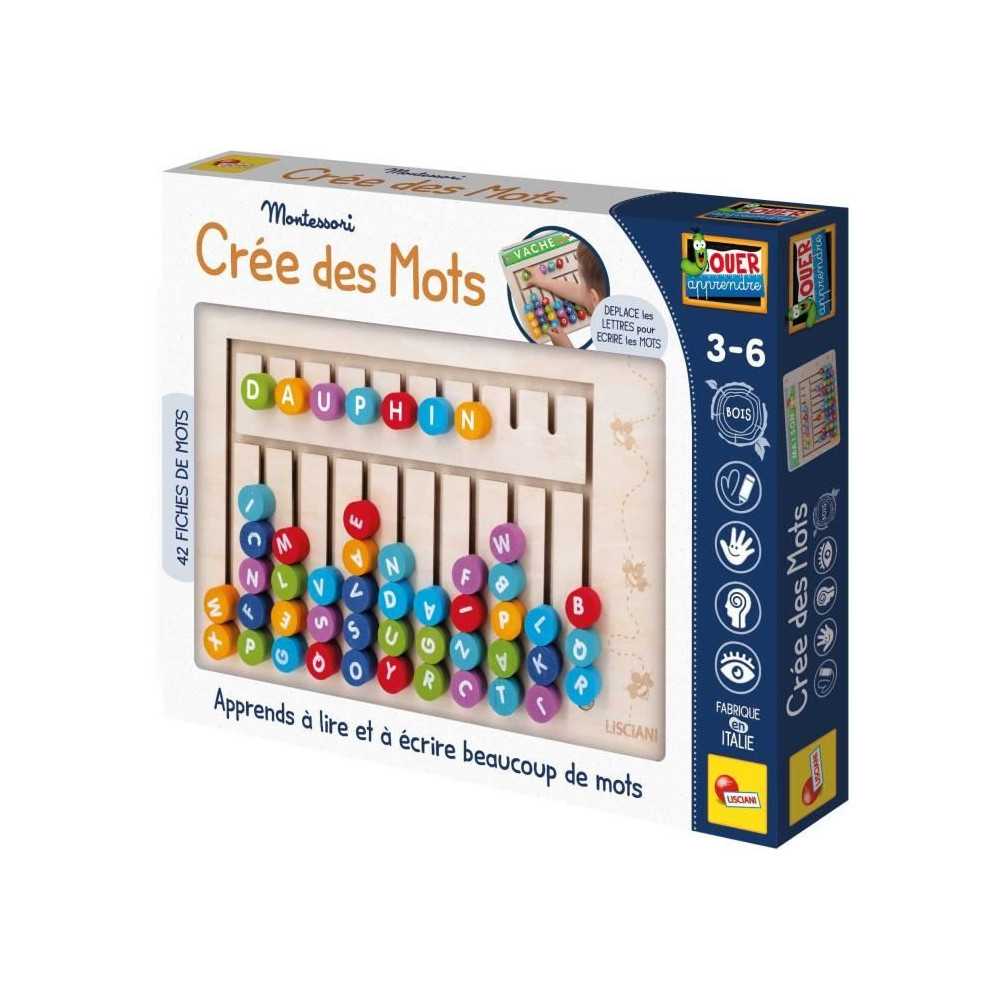 Compose-mots - Jeu Montessori - MONTESSORI - Tableau en Bois, Lettres
