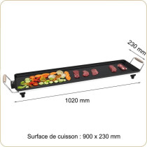 Plancha - LITTLE BALANCE - 8742 - Wood 90 - Poignées bois - 2000 W -