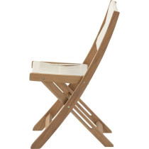 Set bistrot pliable en bois d'acacia FSC avec tressage en corde beige