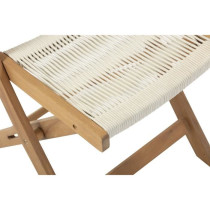 Set bistrot pliable en bois d'acacia FSC avec tressage en corde beige