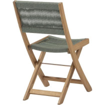 Set bistrot pliable en bois d'acacia FSC avec tressage en corde vert o